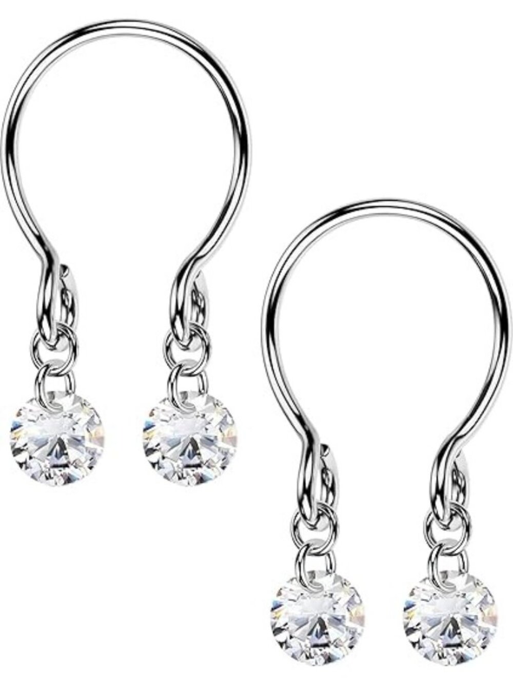 Oufer Stainless Steel Sexy Faux Crystal Nipple Jewelry Set